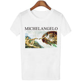 Caravaggio T-Shirts Women 'S Michelangelo Printed T-shirt Short Sleeve Women 'S Top