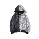 Shark Print Hoodie Multicolor Jacket Coat For Men And Women