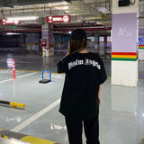 Palm Angels T Shirts Angel Broken Head Heart Printing Short Sleeve T-shirt Men's Loose