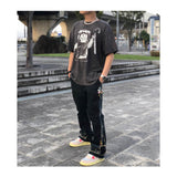 Saint Michael T Shirt Vintage Distressed Puppet Villain Printed Loose T-shirt