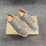 Louboutin-style red bottom shoes export europe station cl red bottom shoes electric embroidery low top high top men's shoes red bottom couple trendy rivets casualtie back