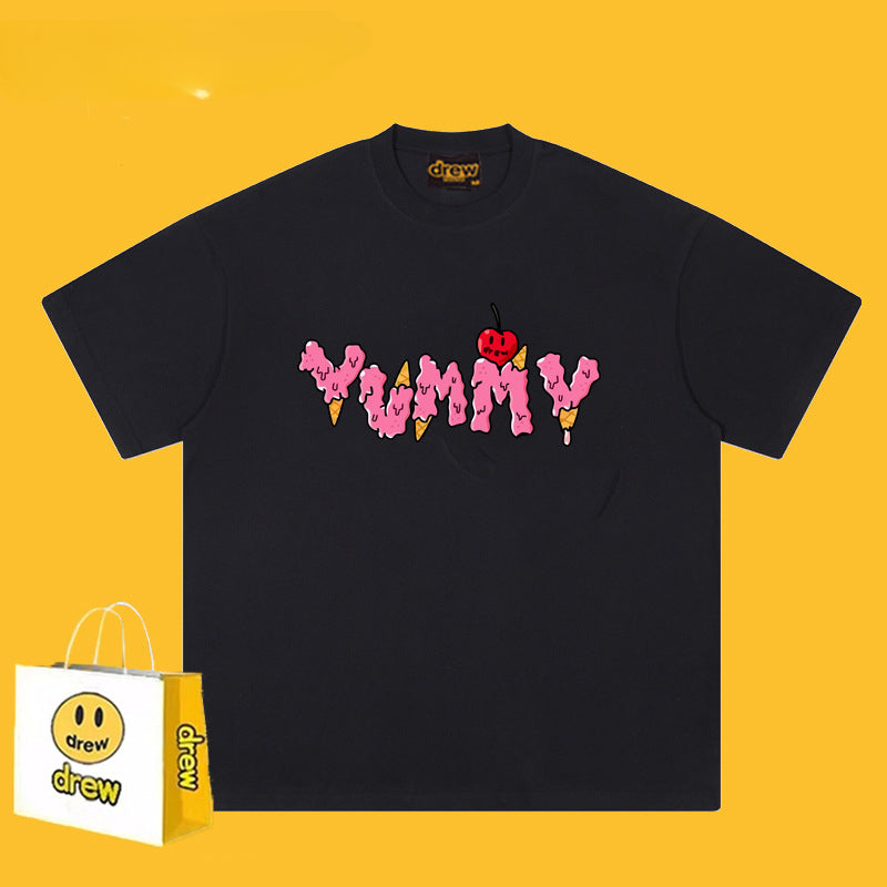 Drew T Shirts Short Sleeve English Printed T-shirt