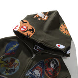 Bathing Ape Hoodie 15th Anniversary Hooded Sweater Men's Autumn and Winter Fleece Cardigan Zipper Shark Head Jacket