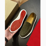 Louboutin-style red bottom shoes clfashioncasual loafers export classic pure color canvas breathable trendycasualstylish men's shoes