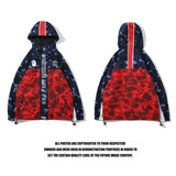 Shark Print Jacket Spring Camouflage Letters Embroidered Men'S Plus Size Windcheater Zipper Jacket