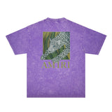 Amiri Washed Distressed T Shirt Printed Trendy Pure Cotton