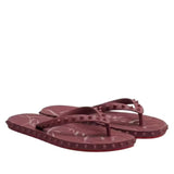 Louboutin-style red bottom shoes cl popular in stock red bottom rivets non-slip flat bottom flat heel flip-flops beach flip-flops outdoor couple factory wholesale