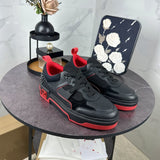 Louboutin-style red bottom shoes cl men's shoes rivets gz red bottom shoes thick sole sports casual luxury classy sneakers genuine leather light