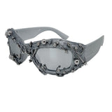 Trendy punk glasses dark uv protection
