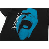 Travis Scott T Shirts Cactus Jack x Utopia Utopia joint crying blue face short sleeve