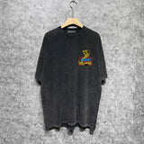 Amiri washed t-shirt king cobra gold printing short sleeve