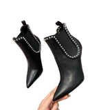 Louboutin-style red bottom shoes export red bottom women's high heels cl stiletto pointed toe short boots black short boots fashion slimming look women's shoes