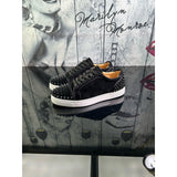 Louboutin-style red bottom shoes cl men's shoes electric embroidered red bottom white shoes breathable sneakers men's shoes flatscasual shoes crescent shoes