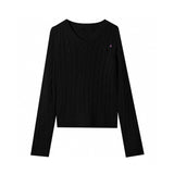 Ralph Lauren Knitted sweaters RL logo embroidered V-neck knitted sweater