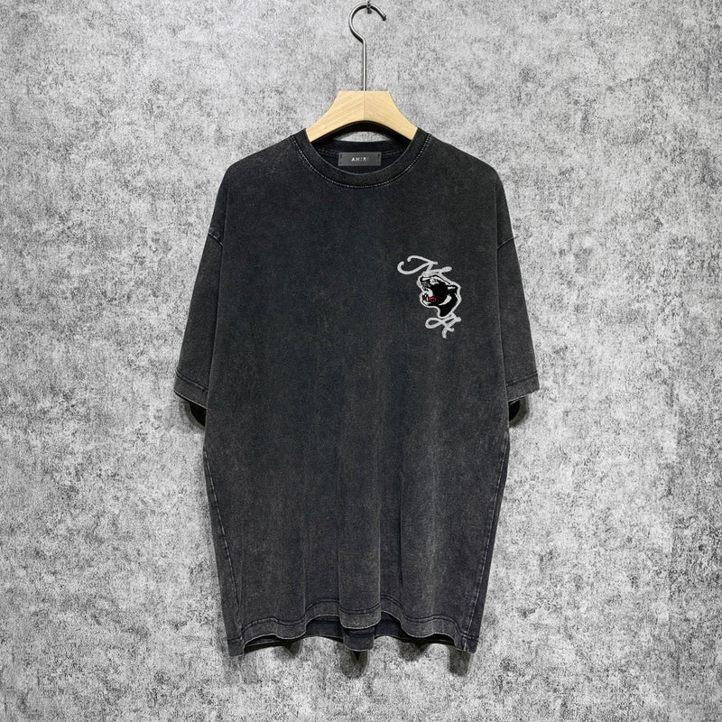 Amiri washed t-shirt black panther short sleeve