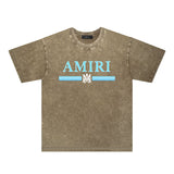 Amiri Washed Distressed T Shirt Printed Trendy Pure Cotton