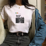 Stranger Things T Shirt Printed Polyester Crew Neck Women's T-shirt