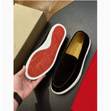 Louboutin-style red bottom shoes clfashioncasual loafers export classic pure color canvas breathable trendycasualstylish men's shoes
