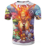 Men and Women Pokemon Pikachu T Shirt Summer Pet Pokemon Pikachu Printed Short Sleeve T-shirt