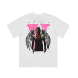 Vlone T Shirts Rapper Character Culture Big V Short Sleeve T-shirt Men and Women High Street Half Sleeve