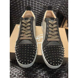 Louboutin-style red bottom shoes red bottom shoes low ankle color matching men's shoes cl punk studded shoes youth casual sneakers