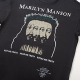 Marilyn Manson T Shirt Distressed Oversize Vintage Pure Cotton Couple Short Sleeve T-shirt