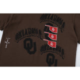 Travis Scott T Shirts x Mitchell x Ness Oklahoma Sooners Seal Short Sleeve