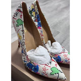 Louboutin-style red bottom shoes cl red bottom export pointed toe v-mouth high heels flats women's shoes sexyflats