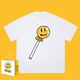 Drew T Shirts Smiley Letter Cotton T-shirt