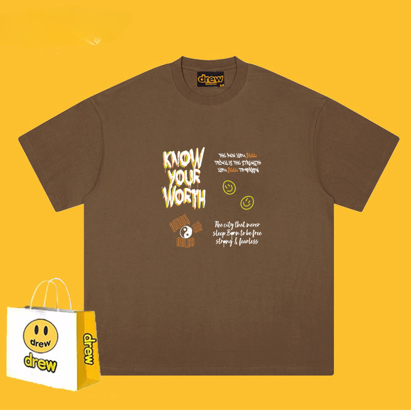 Drew T Shirts T-shirt Short Sleeve Loose round Neck Short Sleeve