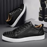 Louboutin-style red bottom shoes europeancl rivetstrendy men's shoes red bottom sneakersfashioneasiest for matchbest selling breathable casual shoes