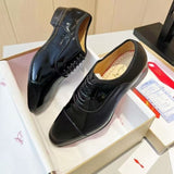 Louboutin-style red bottom shoes embroidered shoes fashioneasiest for matchcasual business thick sole glossy gentleman leather shoes red bottom wedding cl men's shoes