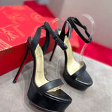 Louboutin-style red bottom shoes popular anchor cl studded red bottom shoes pointed toe cm high heels autum work export style women's shoes