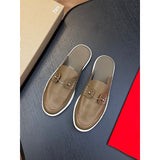 Louboutin-style red bottom shoes: original standard original box top version cl handmade genuine leather shoes mencasual shoes slip-on beanie shoes red bottom loafers
