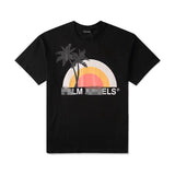 Palm Angels T Shirts Sun Print T-shirt Loose Short Sleeve