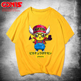 Men and Women Pokemon Pikachu T Shirt Y Pikachu Short Sleeve T-shirt