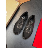 Louboutin-style red bottom shoes cl red bottom shoes men's fly woven patchwork genuine leather sneakers casualcasual breathable tie backlow ankleexport men's shoes