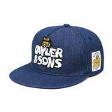 Trendy flat brimmed hat cartoon breathable adjustable sunshade