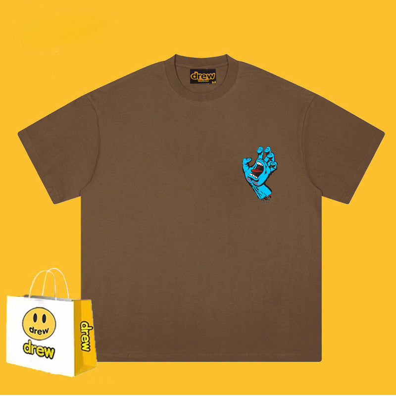 Drew T Shirts Cotton Summer Loose Men's Short Sleeve
