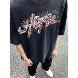 Mens Vintage T-Shirts VINTAGE Old Printed Crew Neck Short Sleeve T-Shirt