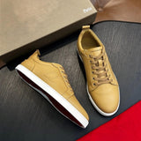 Louboutin-style red bottom shoes cl red bottom shoes men genuine leather loafers flatsplaid business leather shoes abrasion resistanteasiest for matchcasual men's shoes
