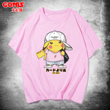 Men and Women Pokemon Pikachu T Shirt Y Pikachu Short Sleeve T-shirt for Men and Women