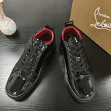 Louboutin-style red bottom shoes european exportclassycl red bottom men's shoes red patent leather trendymencasualfashion business sneakers
