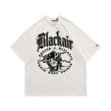Y2g Shirts for Boys Blackair Vintage Print Short Sleeves Male Hip Hop Loose T-shirt
