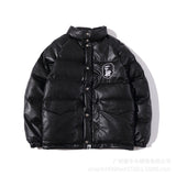 Shark Print Coat Leather Cotton-Padded Coat For Boys And Girls Winter