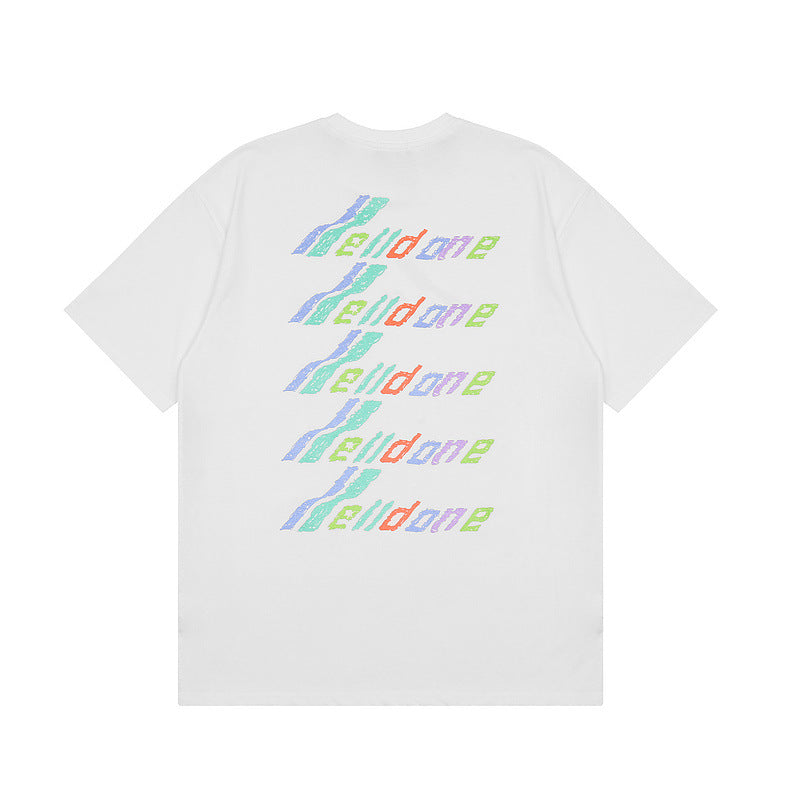We11 Done T Shirts Color Classic Letter Printing for Men and Women