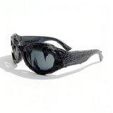 Trendy punk glasses y2k dark glue