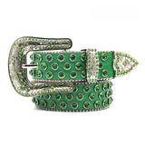Hip-hop punk rhinestone belt women's alloy needle buckle