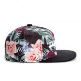 Trendy flat brimmed hat adjustable flower letterparis