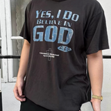 ERD T Shirts Cartoon Print Loose-Fitting Casual T-shirt Men